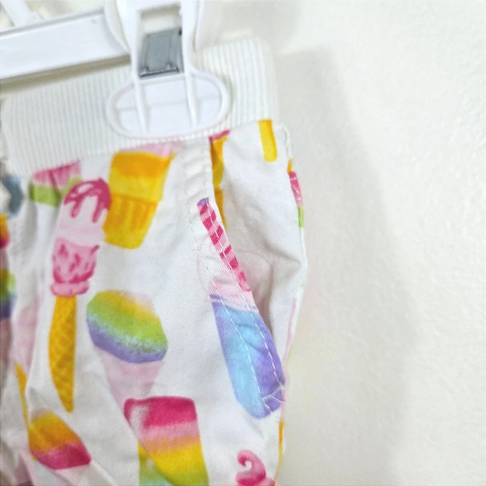 Childrens Place Girls White Rainbow Ice Cream Summer Shorts 3T‎ NEW Whimsical